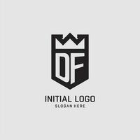 inicial df logo proteger forma, creativo deporte logo diseño vector