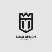 Initial DO logo shield shape, creative esport logo design vector