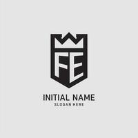 inicial fe logo proteger forma, creativo deporte logo diseño vector