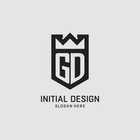 inicial gd logo proteger forma, creativo deporte logo diseño vector