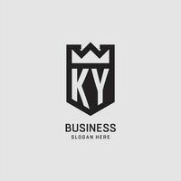 Initial KY logo shield shape, creative esport logo design vector