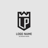 inicial lp logo proteger forma, creativo deporte logo diseño vector