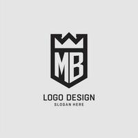 inicial megabyte logo proteger forma, creativo deporte logo diseño vector