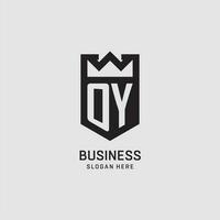 Initial OY logo shield shape, creative esport logo design vector