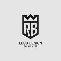 inicial rb logo proteger forma, creativo deporte logo diseño vector
