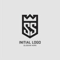 Initial SS logo shield shape, creative esport logo design vector