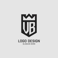 Initial VB logo shield shape, creative esport logo design vector