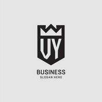 Initial VY logo shield shape, creative esport logo design vector