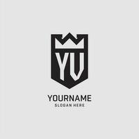 Initial YV logo shield shape, creative esport logo design vector
