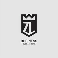 inicial zl logo proteger forma, creativo deporte logo diseño vector