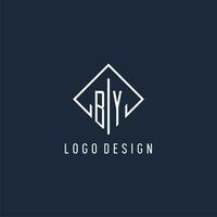 por inicial logo con lujo rectángulo estilo diseño vector