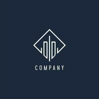 DD initial logo with luxury rectangle style design vector