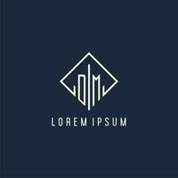 DM initial logo with luxury rectangle style design vector