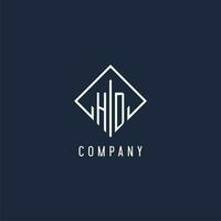 HD initial logo with luxury rectangle style design vector