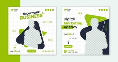 Creative corporate social media post design, modern digital marketing template for business, agency, podcast vector