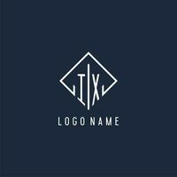 IX initial logo with luxury rectangle style design vector