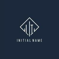 LI initial logo with luxury rectangle style design vector