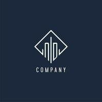 ND initial logo with luxury rectangle style design vector