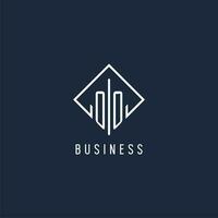 OO initial logo with luxury rectangle style design vector