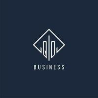 QO initial logo with luxury rectangle style design vector