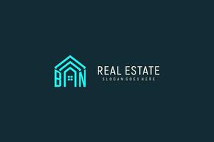 Initial letter BN roof logo real estate with creative and modern logo style vector