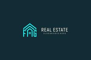 Initial letter FG roof logo real estate with creative and modern logo style vector