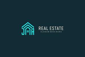 Initial letter JA roof logo real estate with creative and modern logo style vector