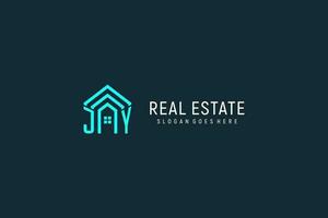 Initial letter JY roof logo real estate with creative and modern logo style vector