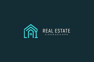 Initial letter LI roof logo real estate with creative and modern logo style vector