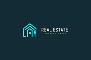 Initial letter LY roof logo real estate with creative and modern logo style vector