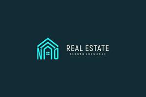 Initial letter NO roof logo real estate with creative and modern logo style vector