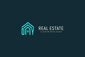 Initial letter OY roof logo real estate with creative and modern logo style vector