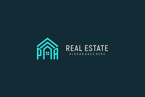 Initial letter PA roof logo real estate with creative and modern logo style vector