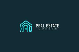 Initial letter XQ roof logo real estate with creative and modern logo style vector