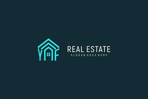 Initial letter YF roof logo real estate with creative and modern logo style vector