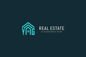 Initial letter YG roof logo real estate with creative and modern logo style vector