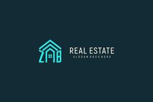 Initial letter ZB roof logo real estate with creative and modern logo style vector