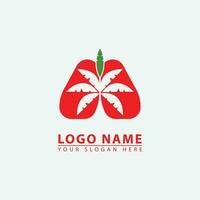 elegant palm tree lung logo icon. vector