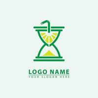 modern juice hourglass logo icon. vector