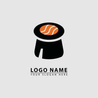 modern magic hat sushi logo icon vector