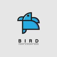 modern bird initial F letter logo icon vector