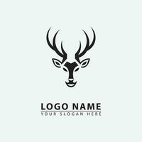 elegante minimalista ciervo logo icono. vector