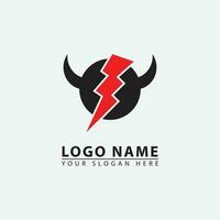 modern lightning devil logo icon. vector