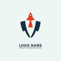 elegant rocket executive chef logo icon. vector