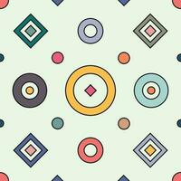 Colourful shapes background. Seamless pattern illustration. Brutalism Vector Shapes.