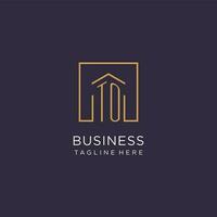 TO initial square logo design, modern and luxury real estate logo style vector