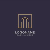 TT initial square logo design, modern and luxury real estate logo style vector