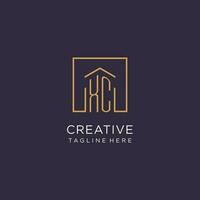 XC initial square logo design, modern and luxury real estate logo style vector