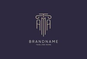 AA logo initial pillar design with luxury modern style best design for legal firm vector