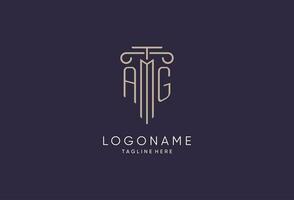 AG logo initial pillar design with luxury modern style best design for legal firm vector